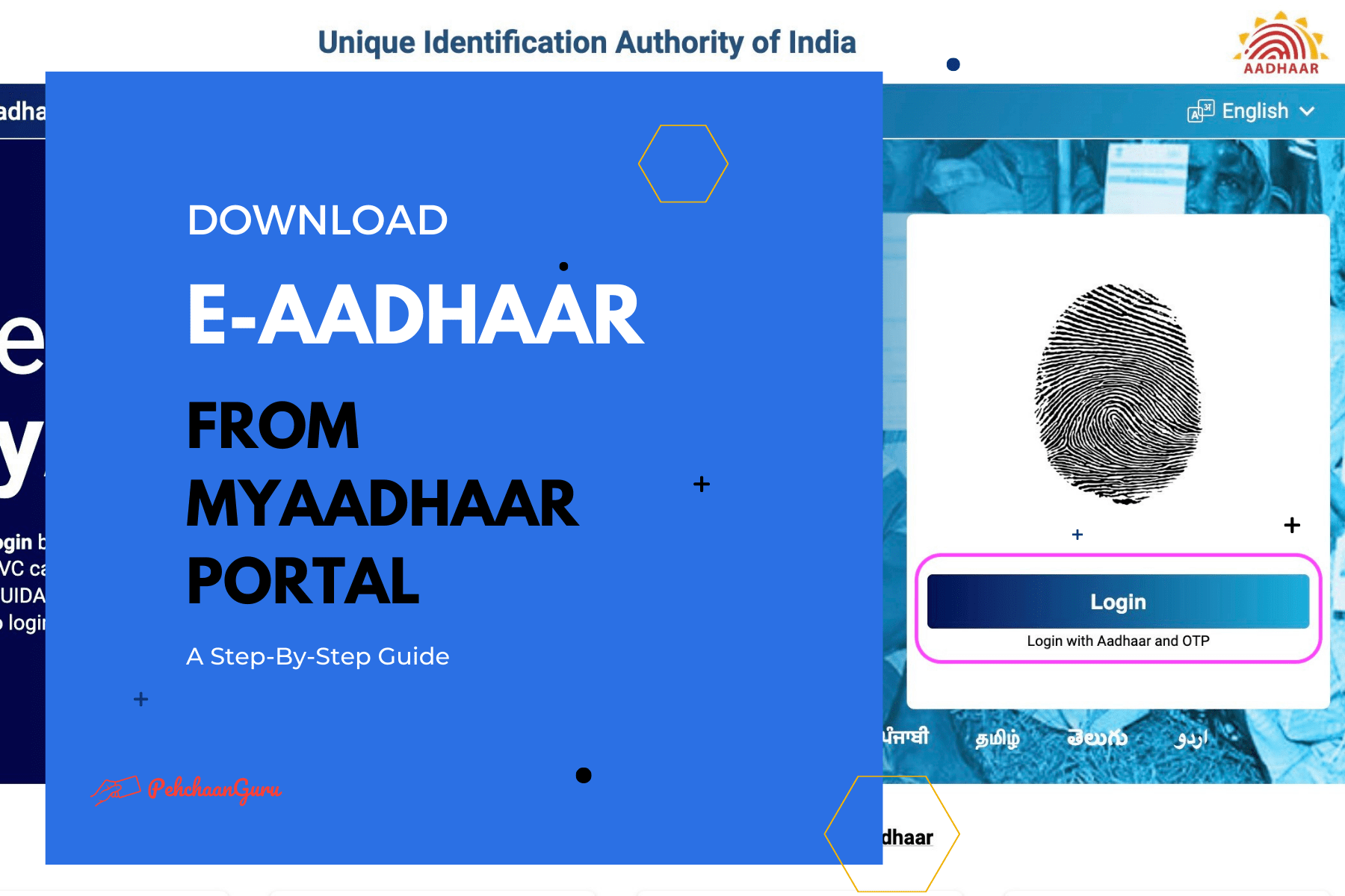 How do you go about logging in to the myAadhaar Portal to access and download your e-Aadhaar?