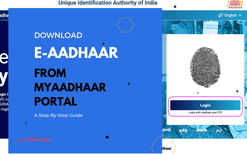 How do you go about logging in to the myAadhaar Portal to access and download your e-Aadhaar?